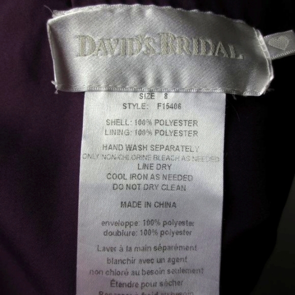 David's Bridal Dress Dusky Iris Purple Chiffon Midi Ball Cocktail Wedding Size 8 - Picture 6 of 8